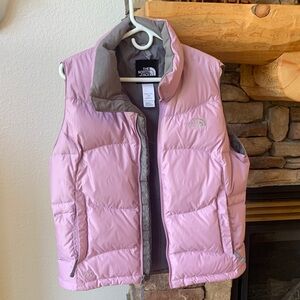 The North Face Light Purple and Gray Puffer Vest